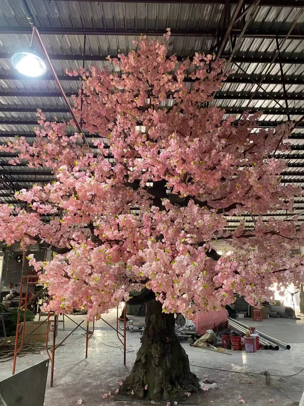 Artificial cherry blossom tree 20ft (6m) tall, blossom on a fibreglass trunk