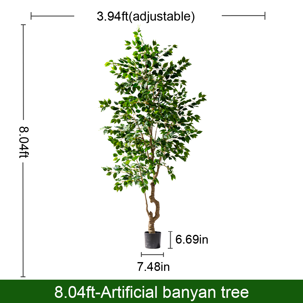 Pot and base of the 6ft artificial banyan, topped with moss and bark