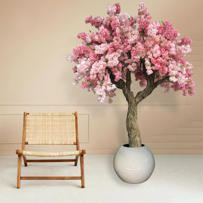 Artificial cherry blossom tree 6.6ft tall, blossom spread across a 2m wide crown