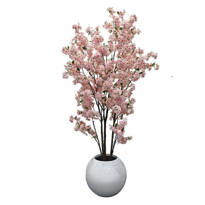 Pot and base of the custom-made cherry blossom tree, topped with moss