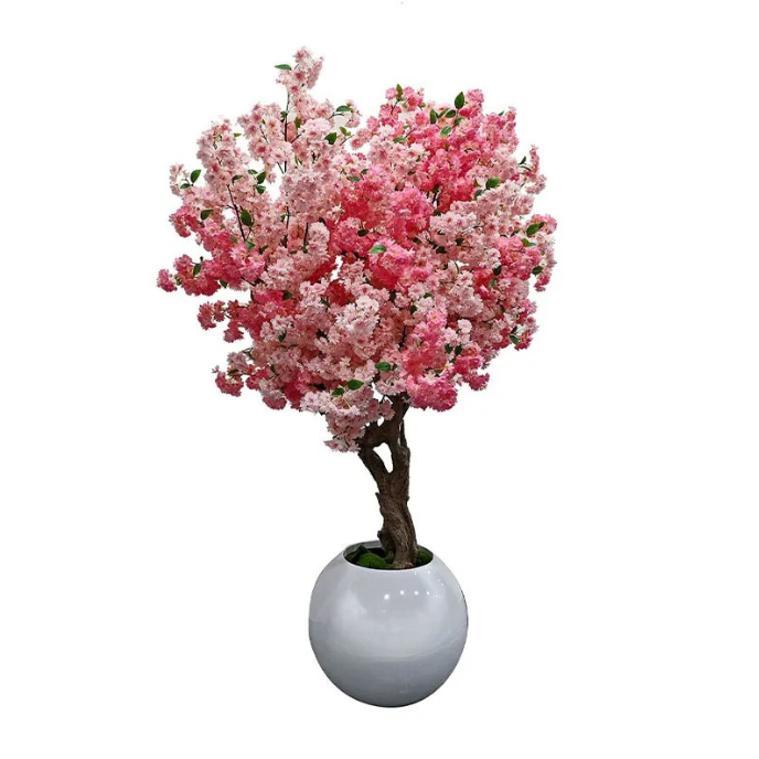 The cherry blossom tree used as a feature in an interior design scheme
