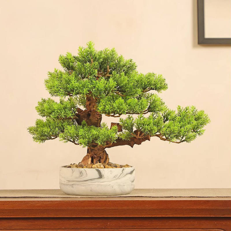 Pot and base of the 2ft welcome pine ornament, topped with moss and gravel