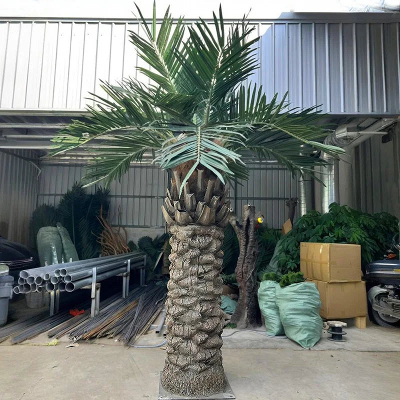 UV-resistant artificial palm 9.8ft (3m) tall, broad fronds spreading from the crown