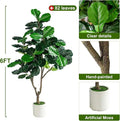 Artificial fiddle leaf fig 6ft to 8ft tall, potted, large violin-shaped leaves upright