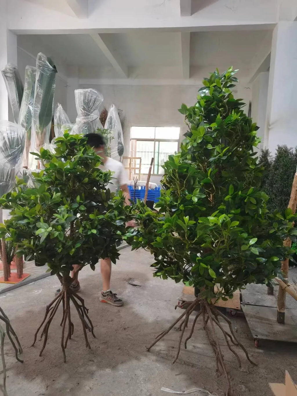 The faux mangrove used in a themed indoor display of a coastal wetland