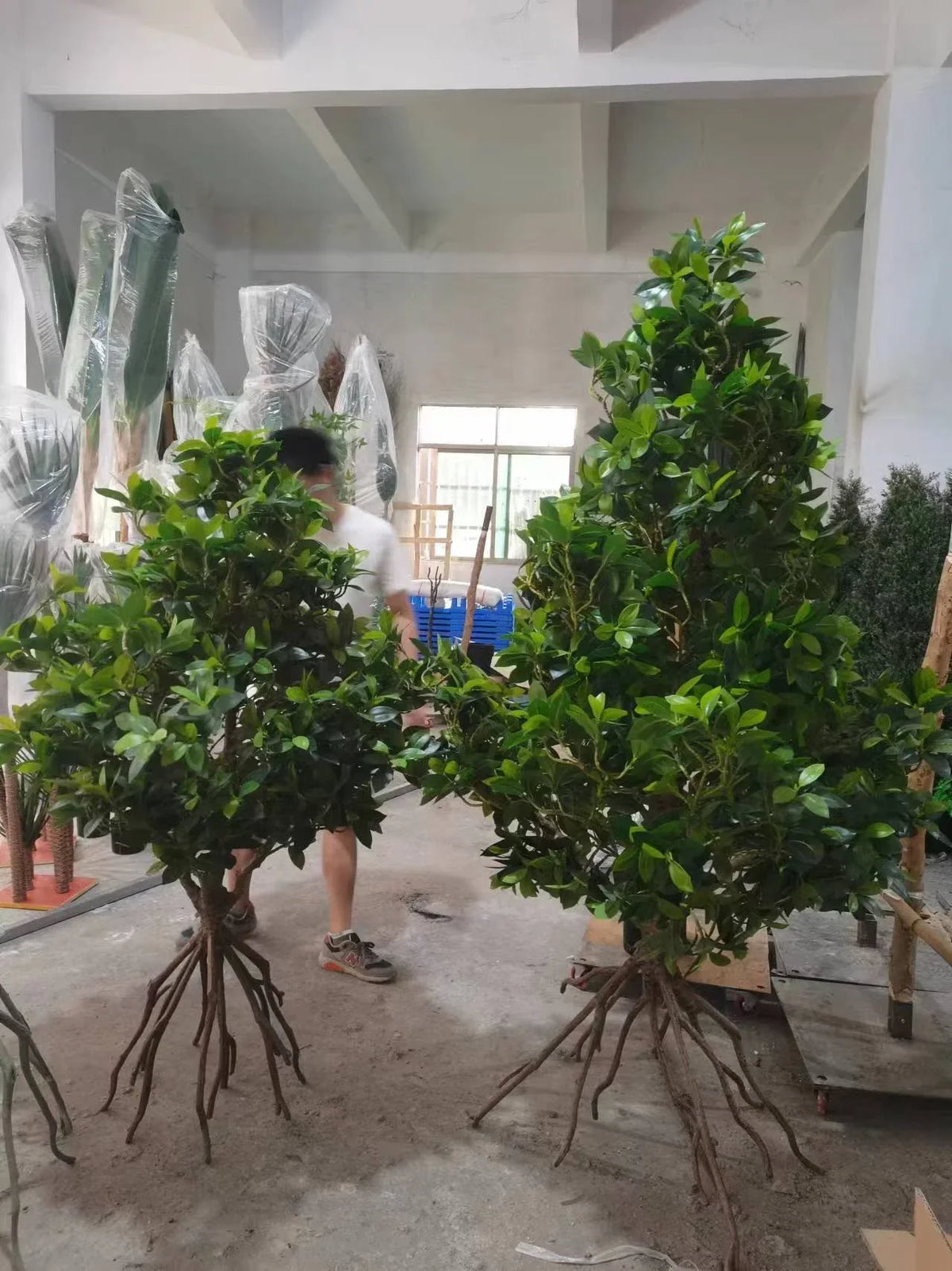 The faux mangrove used in a themed indoor display of a coastal wetland