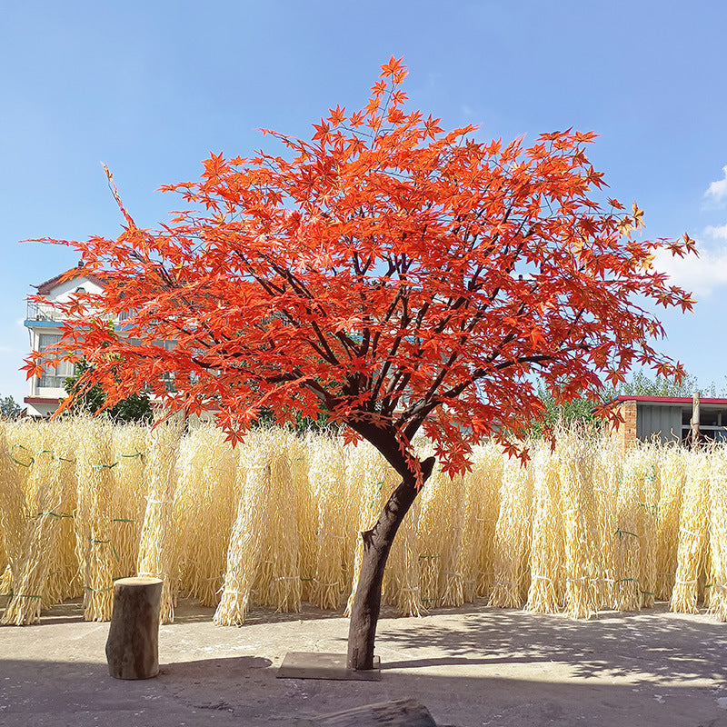 Japanese maple artificial tree 10ft (3m) tall, pink foliage across a broad canopy