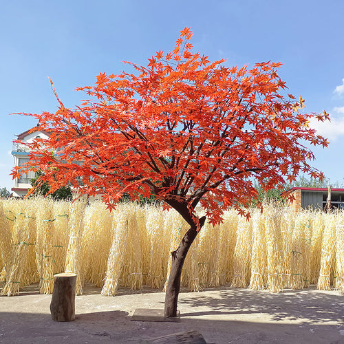 Japanese maple artificial tree 10ft (3m) tall, pink foliage across a broad canopy