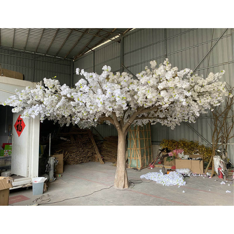 The branch frame of the 5ft cherry blossom tree seen through the flowers