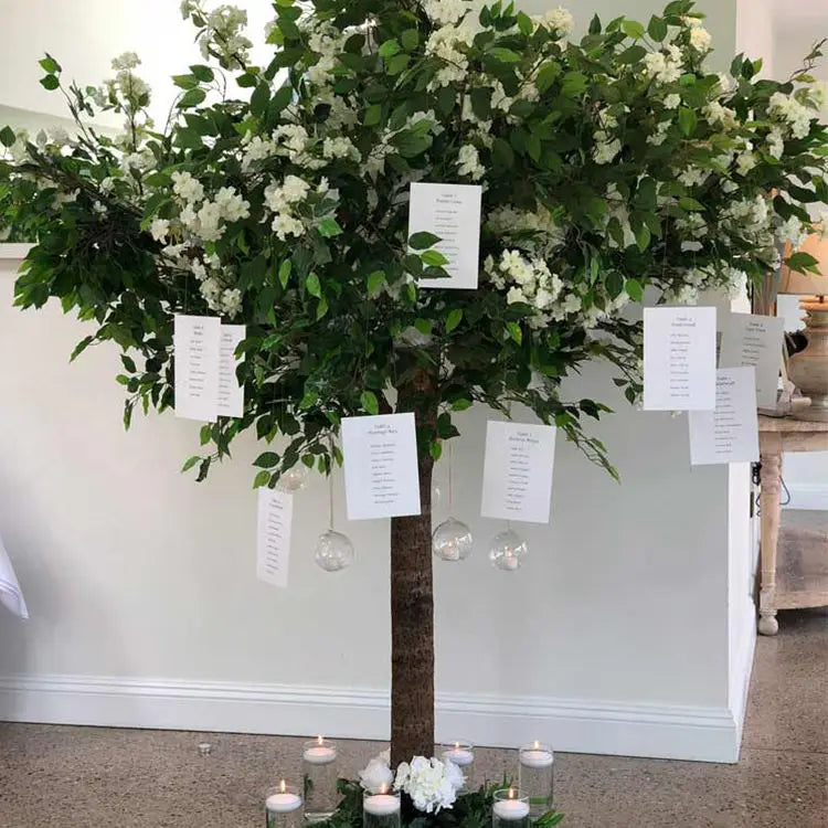 The pale birch trunk of the 1.5m centrepiece tree rising from its base