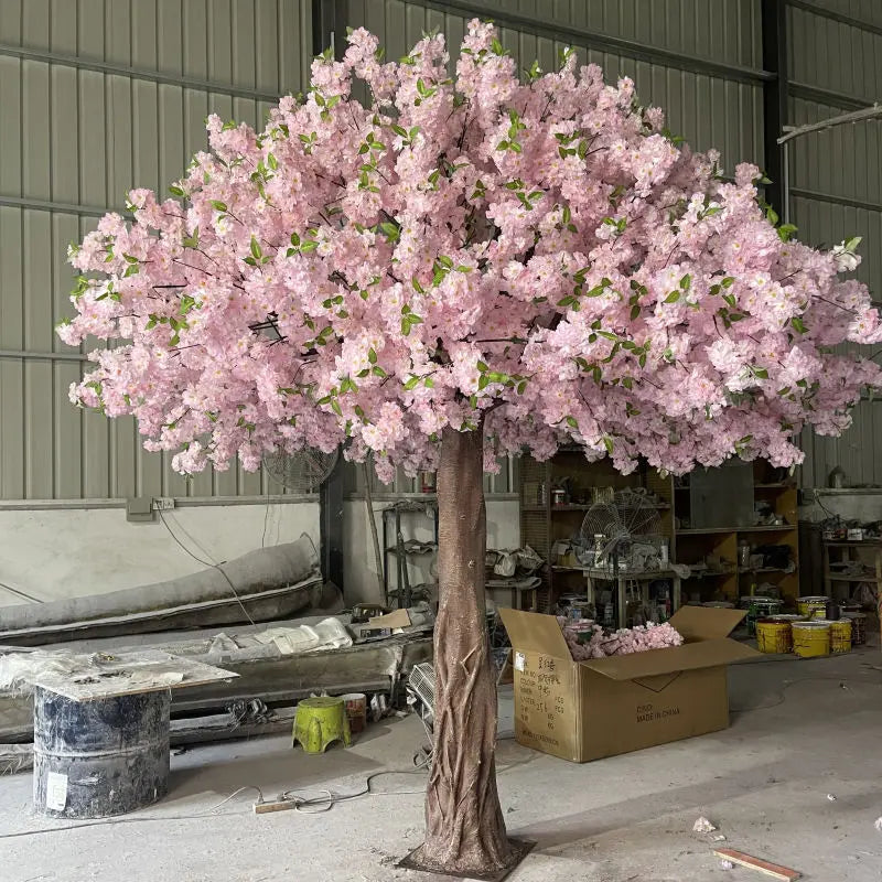 The 12ft blossom tree used as an indoor feature high above a lobby floor