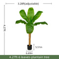 Artificial banana tree 6.6ft (2m) tall in PE plastic, broad leaves from a thick stem