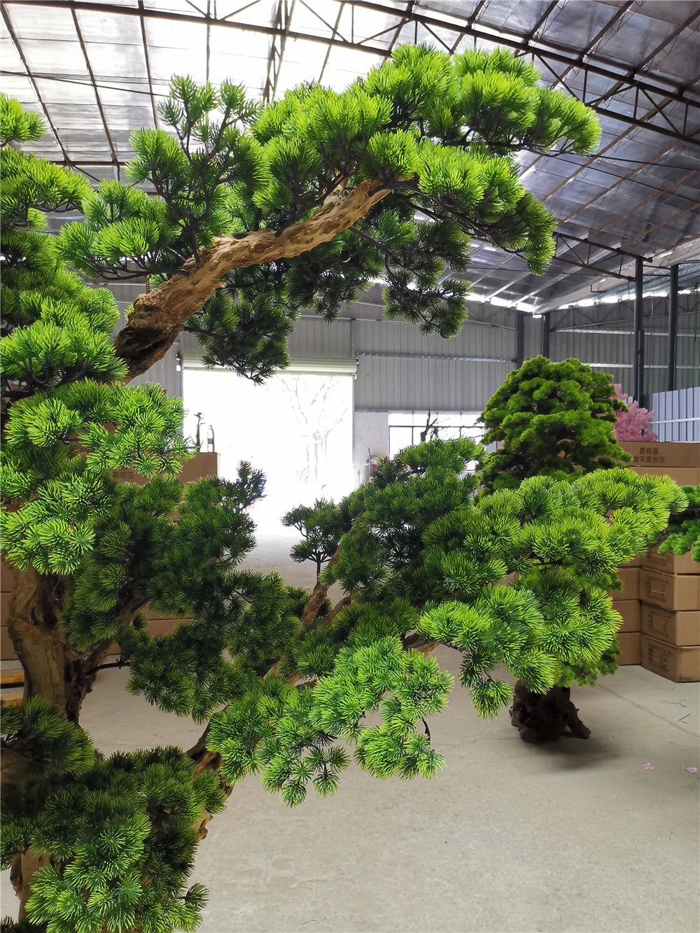Pot and base of the 2m artificial cedar pine, topped with moss and stone