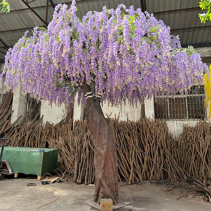 Fibreglass trunk detail on the wisteria, moulded with twisting bark texture