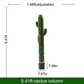 Artificial cactus 5.4ft tall in PU, ribbed columnar arms rising from a potted base
