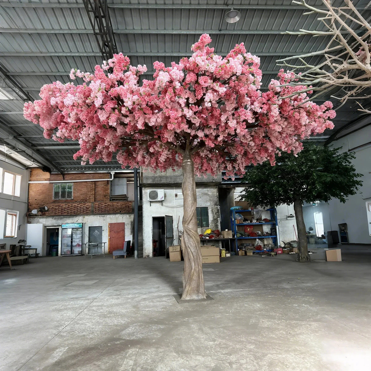 Artificial cherry blossom tree 5ft tall, pink flowers massed on bare branches
