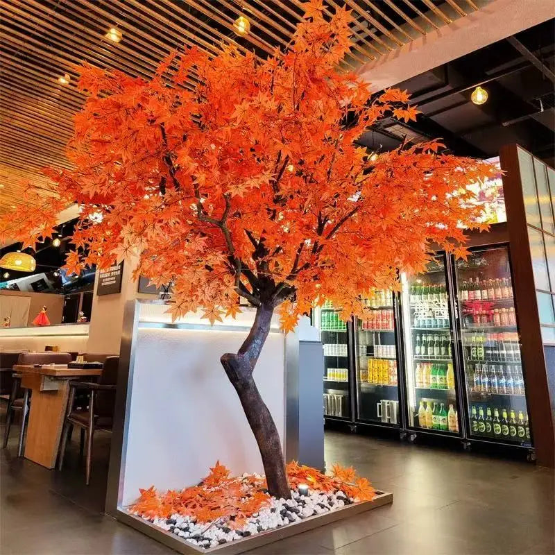 The maple tree in a shopping mall atrium as a feature