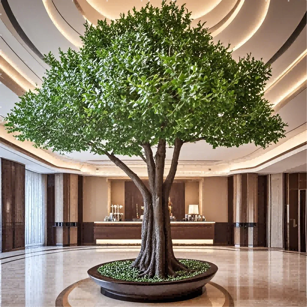 Artificial olive tree 12ft tall, silver-green foliage across a wide lifelike crown