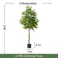Artificial ficus bonsai with realistic plastic leaves clustered on a sculpted trunk