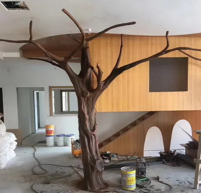 Artificial bare tree 13ft (4m) tall, leafless branches rising from a fibreglass trunk