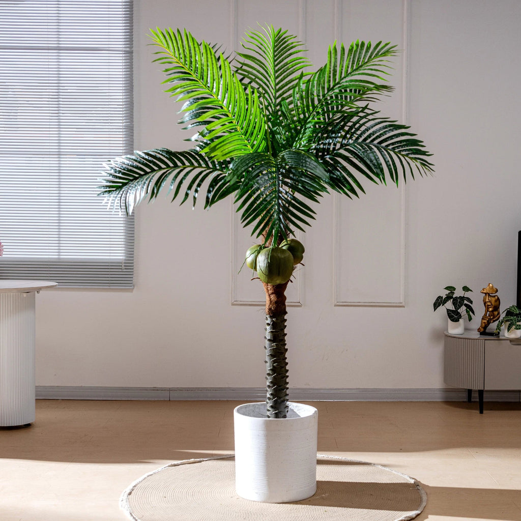 Pot and base of the 9.8ft artificial coconut tree, topped with stones