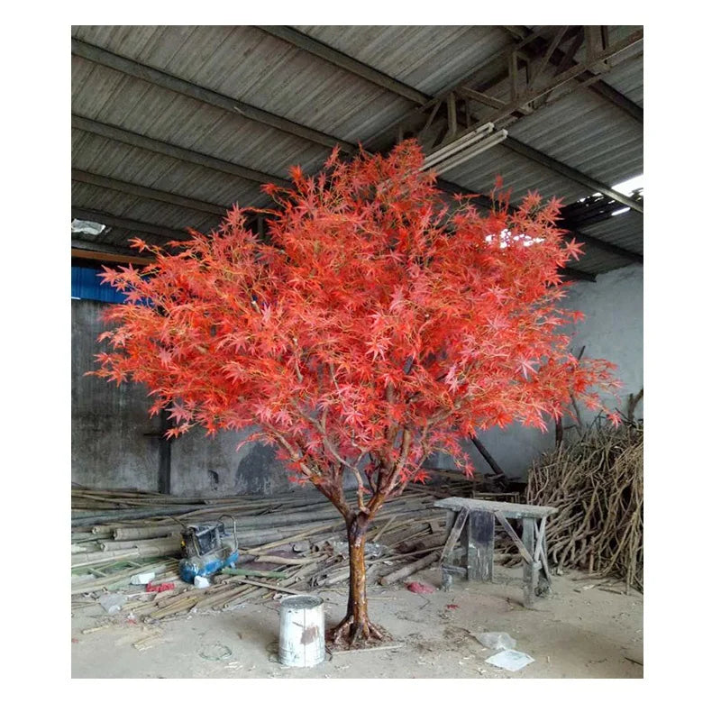 Artificial Japanese red maple 10ft (300cm) tall, crimson foliage on an open canopy