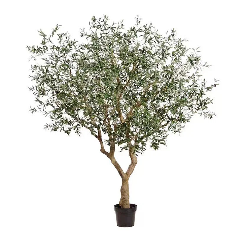 Pot and base of the 2.4m artificial olive tree, topped with moss and gravel
