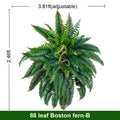 Artificial Boston fern 35.5in across, arching PE fronds spilling out on all sides