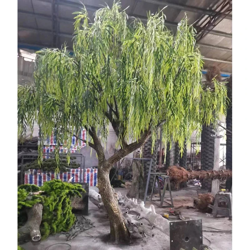 Artificial weeping willow 10ft (300cm) tall, branches trailing from a wide crown
