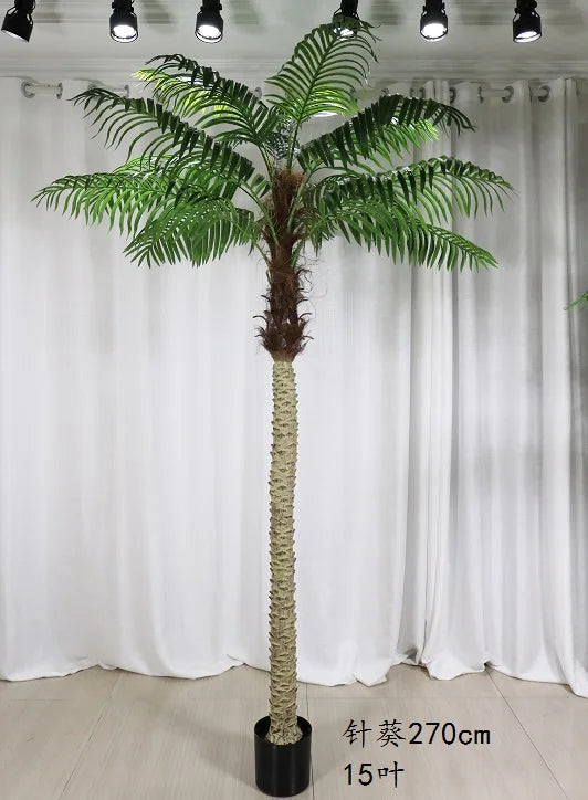 Pot and base of the artificial areca palm, ready to place beside a pool