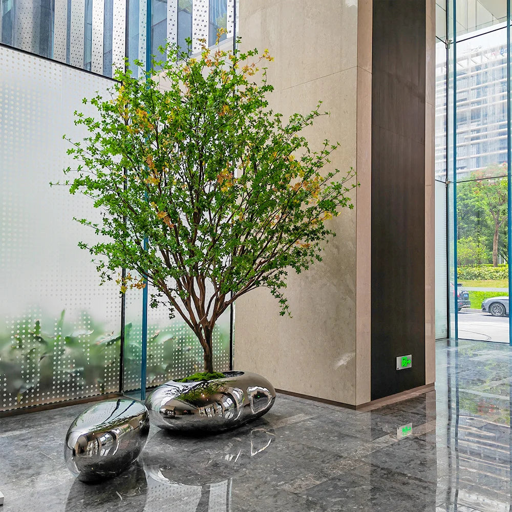 The 13ft tree in a hotel lobby with its canopy spreading high above the floor