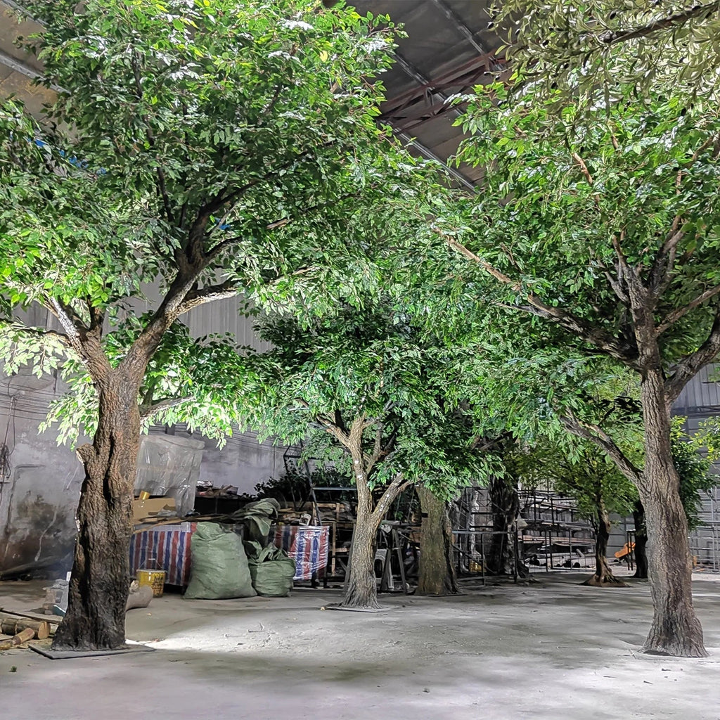 A custom-shaped banyan built to wrap its canopy around a structural column