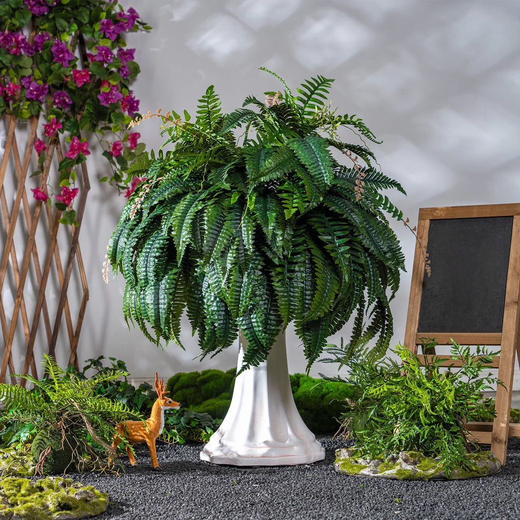 The UV-resistant fern used outdoors in full sun on a patio wall bracket