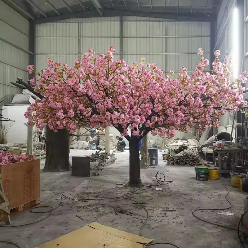 The trunk and branch frame of the 6.5ft sakura tree beneath the blossom