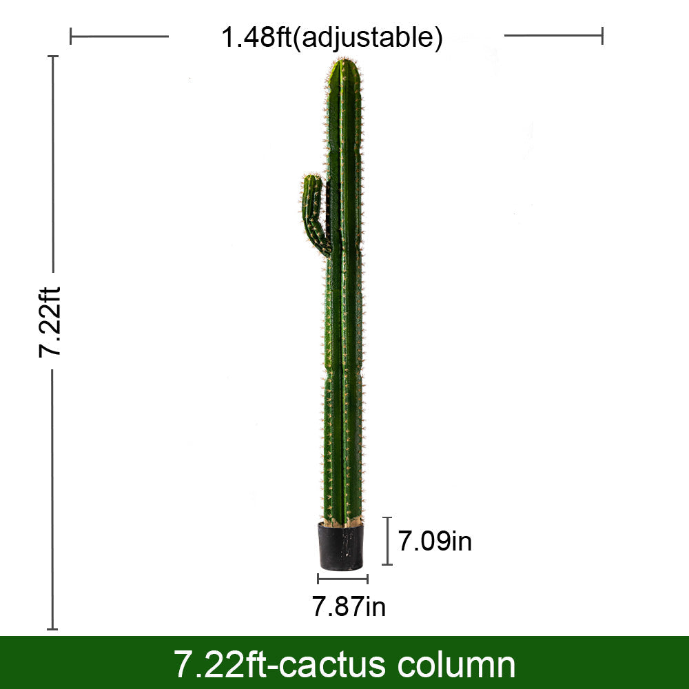 The branching arms of the artificial cactus curving up from the central column