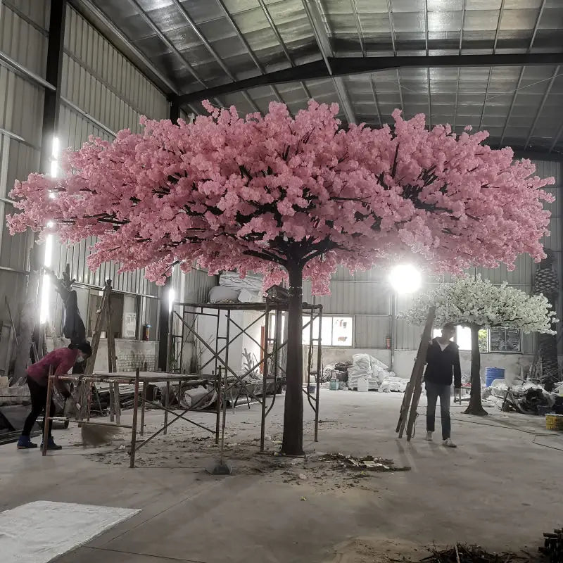 The trunk and branch frame of the 12ft blossom tree beneath its flowers