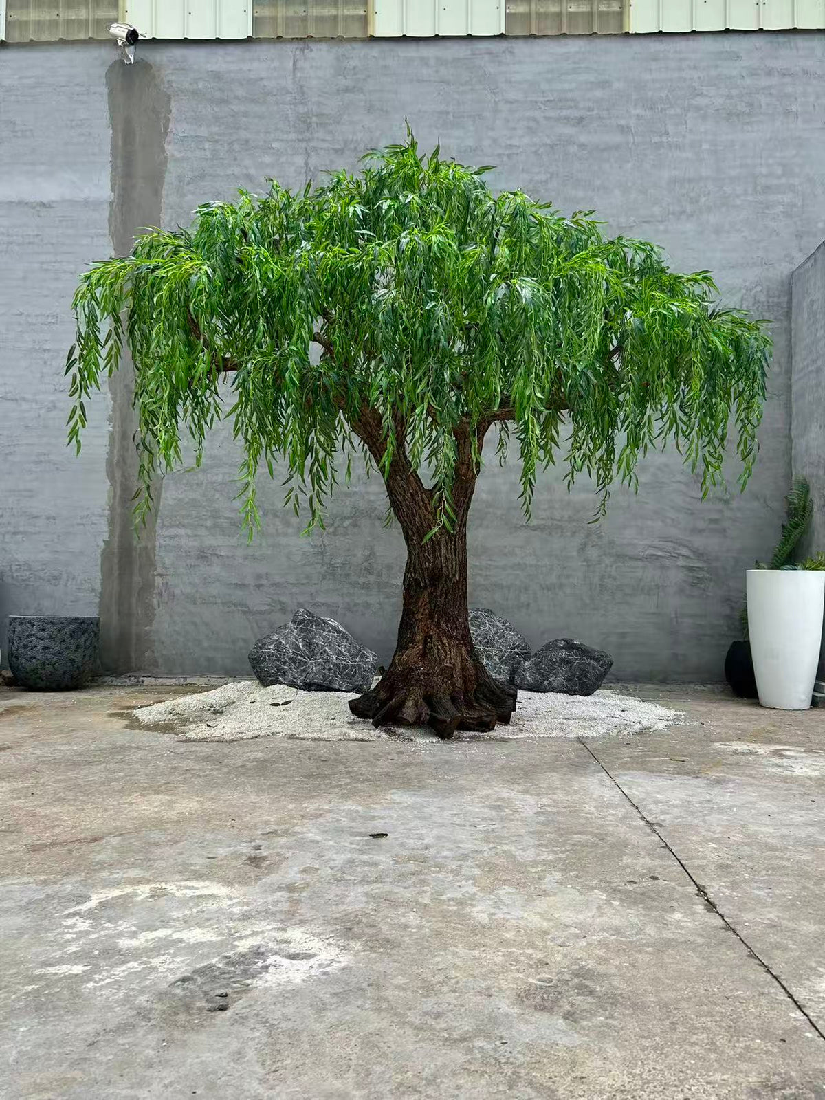 Artificial weeping willow 3.5m tall, long branches trailing from a wide crown
