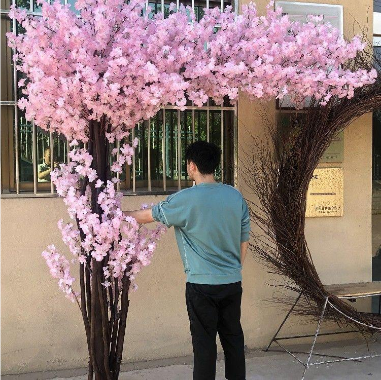 Artificial cherry blossom tree 3m tall, with blossom massed across a wide crown