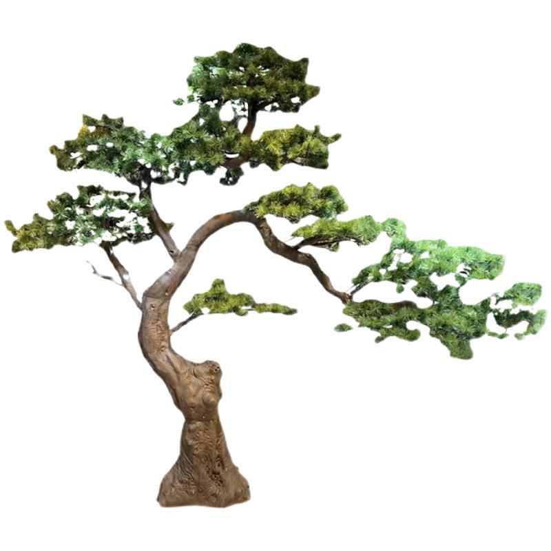 Base and pot of the artificial black pine, finished with moss and stones