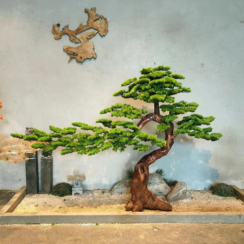 The small welcome pine set on a console table in a hotel lobby entrance