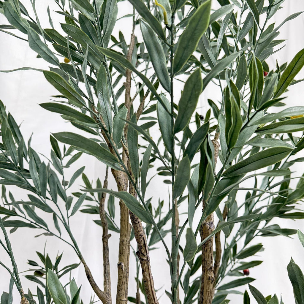 Pot and base of the faux olive tree, sized to drop into a decorative planter