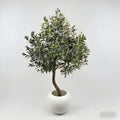 Artificial olive tree 6.5ft tall in a planter, Mediterranean silver-green foliage