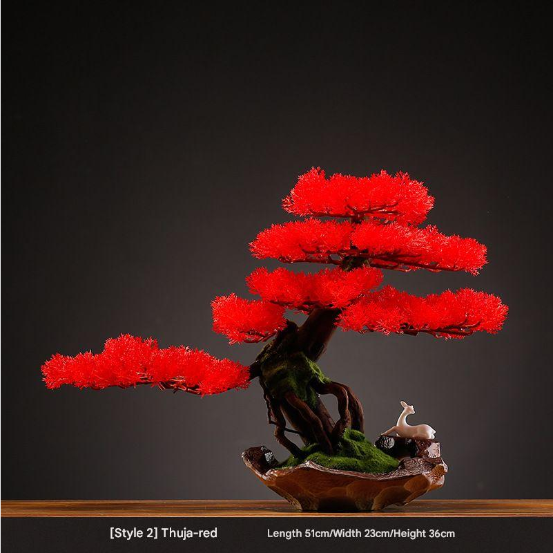 Pot and base of the 1.2m welcome pine bonsai, topped with moss and stone