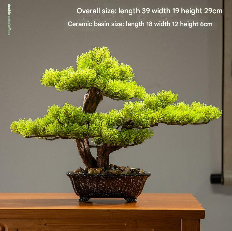 Pot and base of the 6ft artificial cliff cypress, topped with moss and stone