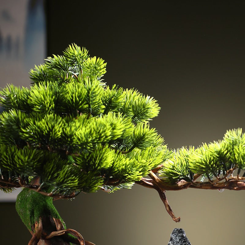 Pot and base of the 4ft bonsai ornament, topped with moss and gravel