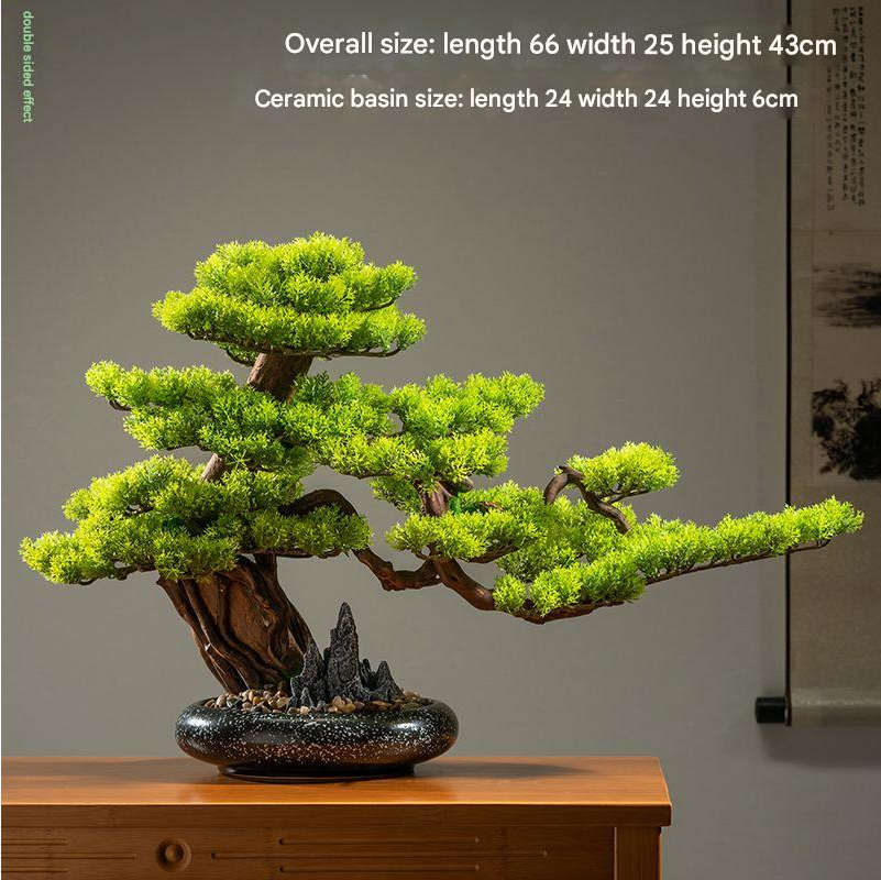 Artificial cliff cypress 6ft tall, foliage on a natural wood trunk that leans out