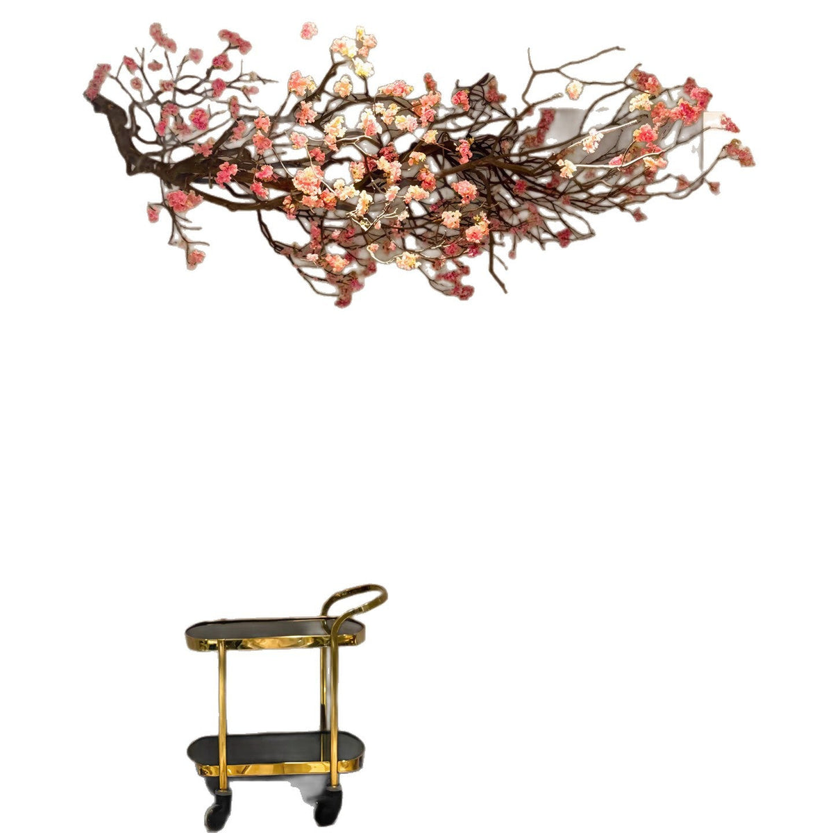 The bare end of the branch showing the wire core that lets it be shaped