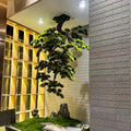 Artificial hanging pine 6.5ft tall in the Chinese style, branches cascading downward