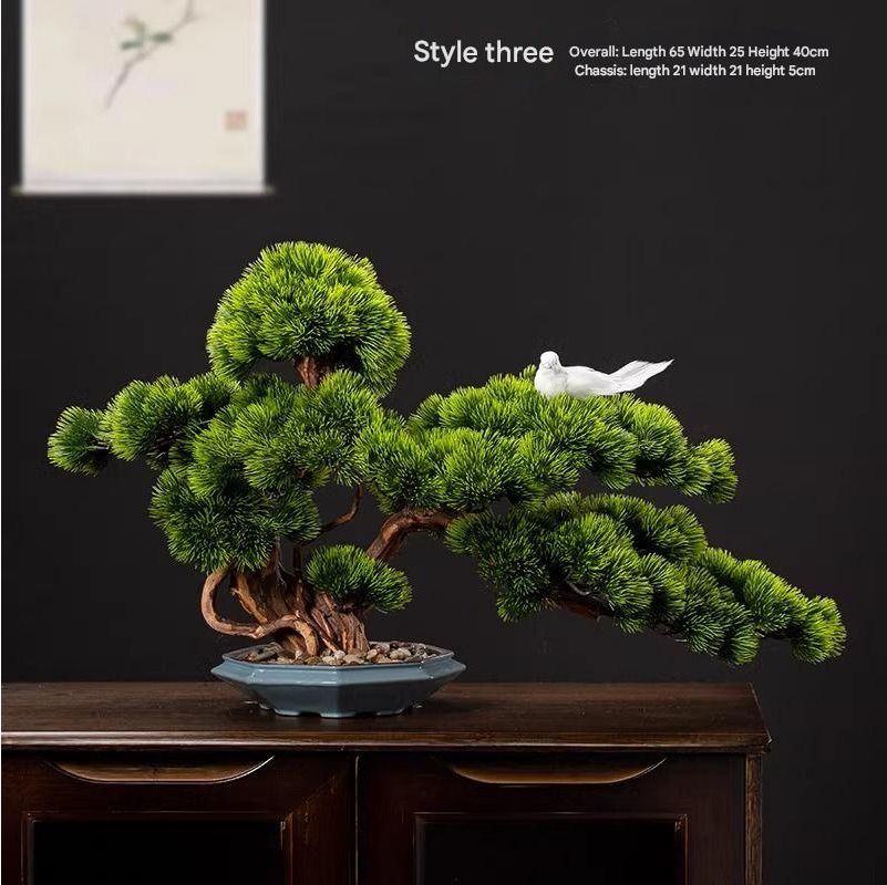 Pot and base of the 3ft artificial welcome pine, topped with moss and stone