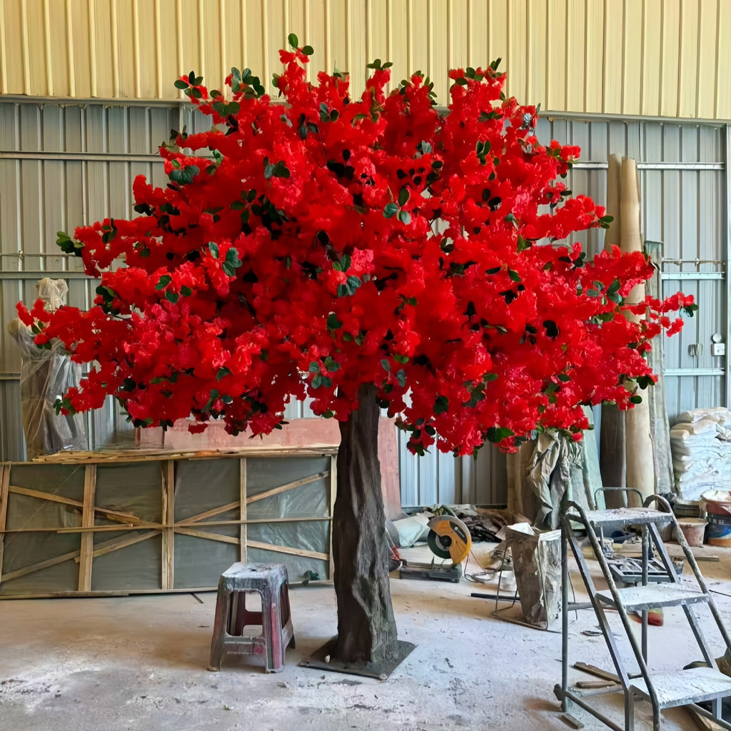 Artificial cherry blossom tree with sakura flowers on a moulded fibreglass trunk